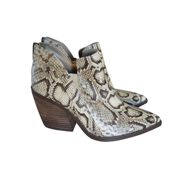 Vince Camuto Gradina Reptile Snake Print Stacked Heel Ankle Bootie Women Size 9 - Picture 2 of 10